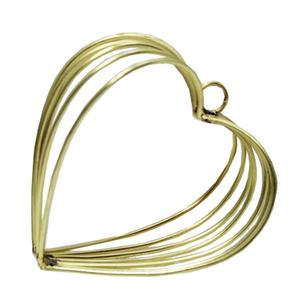 Adorno colgante en forma de corazón de hierro decorativo de Navidad atractivo Chapado en latón hecho a mano personalizado a granel - Product Image 1