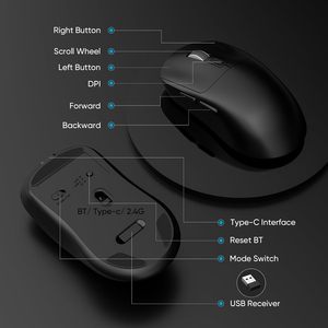 Minimalist Fashion M384 Universal for Blue Tooth Mouse Wired and Wireless Three-mode Charging for Notebook <b>Desktop</b> Tablet <b>Pc</b> - Product Image 5