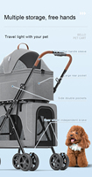 Portable Double Pet Carriers Pliable 4 Roues Poussettes En Aluminium avec Tissu Oxford Matériel pour Petits Chiens Chats Voyage En Plein Air