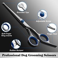 Kit de ciseaux de toilettage pour chien ZMaker en acier inoxydable avec embouts arrondis de sécurité, ciseaux de toilettage pour chien, cisailles professionnelles pour chien