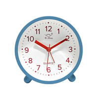 Réveil à quartz avec logo personnalisé Horloge de bureau analogique silencieuse et minimaliste pour chambre à coucher Design circulaire simple avec affichage à l'aiguille