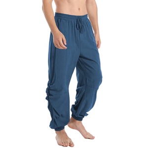 JL0607A Trendy New Harem Pants <span class=keywords><strong>pantaloni</strong></span> da uomo in <span class=keywords><strong>lino</strong></span> taglie forti uomo 100% <span class=keywords><strong>lino</strong></span> marrone Casual allentato <span class=keywords><strong>pantaloni</strong></span> estivi allacciati - Product Image 3