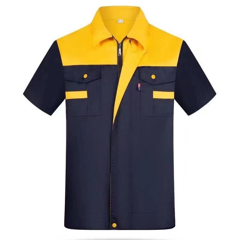 Azul marino y amarillo