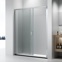 Guangdong Salle de douche Salle de bain Cabine de douche Cadre en aluminium Plexiglas Porte de douche coulissante