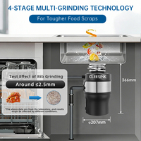 Robot culinaire électrique avec système de verrouillage à 3 boulons en métal, robot culinaire de cuisine domestique à alimentation continue