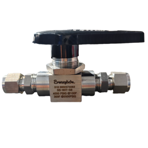 SS-83TS8 SS-83XKS8 Válvula de bola de gas para instrumentos de alta presión de 4000 PSI, de 3 piezas, con extremo de tubo, de acero inoxidable 316L - Product Image 1