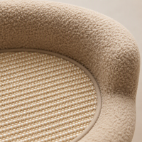 Griffoir pour chat en sisal, canapé-lit, coussin en peluche Teddy, griffoir pour meubles, planche à griffer pour chats 61x41x25cm