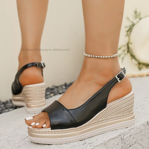Women Summer New <b>Wedge</b> <b>Sandals</b> Thick Sole <b>Platform</b> Open-Toe Buckle Roman <b>Sandals</b> - Product Image 6