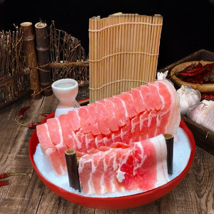 Plato de carne de res estilo montaña salvaje para hot pot, plato creativo y único de melamina para hot pot con hielo seco, carne de res con doble pimienta - Product Image 3