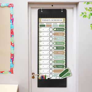 Tabla de Horarios Diarios, 31 Tarjetas Reutilizables, 14 Bolsillos, Decoración de Aula Estilo Granja, Tablero de Gestión del Tiempo - Product Image 6