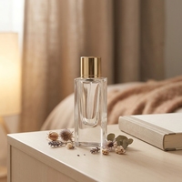 Flacons de parfum carrés de luxe 100 ml en verre avec bouchon en verre à motif en relief, emballage vide en gros pour vaporisateur, surface sérigraphiable