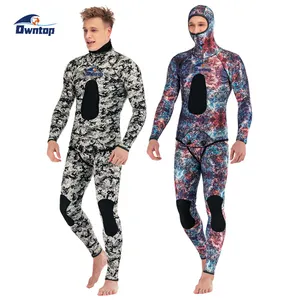 Wetsuit 3.5mm Neoprene, Full Body Diving Suit with Hoodie, Winter Long  Sleeve Men's Wetsuit for Snorkeling Surfing Suits Camouflage1-XXL