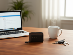 Porte-cartes accordéon pour homme, 4 pouces, en cuir PU, fermeture éclair, rangement pour cartes - Product Image 2