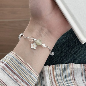 S925 เงินสเตอร์ลิงสร้อยข้อมือคริสตัลสีขาวธรรมชาติสำหรับผู้หญิงของขวัญเครื่องประดับสไตล์หรูหรา - Product Image 1