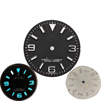 Cadran de montre en acier inoxydable 28,5 mm Explorer bleu glacé lumineux, pièce de rechange pour mouvement automatique NH35/8215