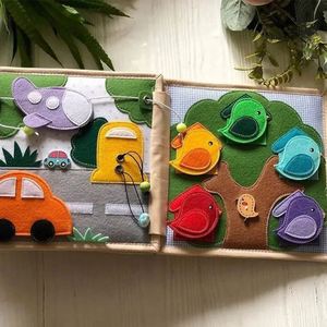 Libro Sensorial Montessori de Fieltro de Ciervo, Libro de Actividades de Tela Suave para Niños Pequeños, Tablero de Actividades de Fieltro para Desarrollo de Habilidades Básicas, ¡Gran Venta! - Product Image 4