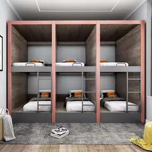 Новый дизайн, производитель OEM ODM, односпальная кровать с металлическим каркасом для взрослых, двухъярусная кровать для школьного дома, отеля, хостела, двухъярусная кровать