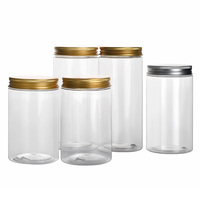 Groothandel 150ml 250ml 400ml 500ml transparante lege PET plastic fles met brede opening voor cosmetische verpakkingen en het bewaren van gedroogd fruit