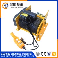 Mini cabrestante eléctrico portátil de 500 kg, polipasto compacto con cable de acero y certificación CE, extractor de cables para taller y garaje