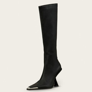 Nouvelles Arrivées : Bottes Hautes en Métal à Bout Pointu pour Femmes, Talons Hauts à Boucle, Bottes Longues Solides sur Mesure - Product Image 4