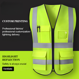 سترة سلامة عاكسة متعددة الوظائف جيب عالية الوضوح سترة سلامة المرور مع شعار سترة عاكسة - Product Image 3