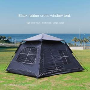 เต็นท์แคมป์ปิ้งอัตโนมัติแบบพกพาสำหรับฤดูร้อน รุ่น Black Cross Window Oxford  สำหรับ 3-4 คน ปิดบังแสงแดดได้เต็มที่  แบบเปิดเร็ว - Product Image 3