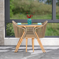 Ensemble table et chaises de jardin en alliage d'aluminium moderne avec design résistant aux intempéries pour hôtel et resort
