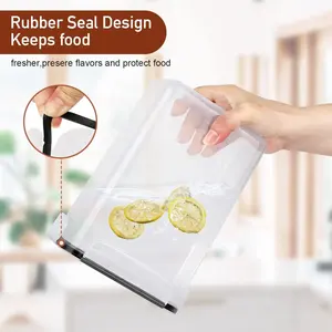 32-Piece CLASSIC Square Plastic Airtight Food Storage Containers <b>Set</b> 2 Quart Multifunction <b>Canister</b> Black Made of PP - Product Image 2