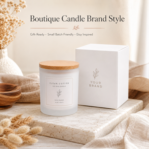 Bocaux à bougies blancs givrés de 8 oz avec couvercles en bambou pour les petites entreprises de fabrication de bougies et les vendeurs <span class=keywords><strong>Etsy</strong></span> - Product Image 4