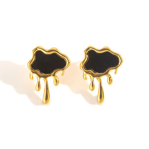 Pendientes de Moda Hipoalergénicos, Elegantes y Únicos, Chapados en Oro de 14k y 18k, de Acero Inoxidable 316L, con Diseño de Nube, para Mujer - Product Image 6