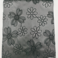 Tissu en similicuir PU imprimé effet broderie, avec support tricoté, 300 GSM, résistant à l'usure, épaisseur 0,6 mm, design élégant, à prix abordable