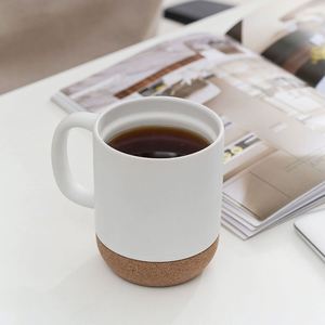 Taza de Cerámica Ecológica con Logotipo Personalizado, Base de Corcho, Tapa Deslizante, Mantiene las Bebidas Calientes/Frías, 13oz 375ml, para Café, Té, Cerveza, Leche - Product Image 4