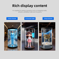 Conserje Humano Digital con IA, Pantalla Holográfica 3D para Vestíbulo de Hotel, Kiosco de Interacción Inteligente con Sistema de Orientación, Gabinete Cilíndrico UHD