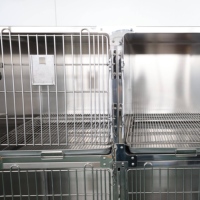Double Dog Cage & House Edelstahl Classic Solid Pet Kennel für den Außen-/Innenbereich