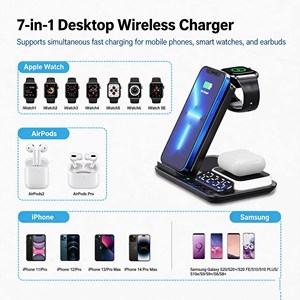 แท่นชาร์จเร็วแบบพับได้ 15W 4 in 1 สำหรับหลายอุปกรณ์ พร้อมนาฬิกาปลุกดิจิตอลและไฟกลางคืนสำหรับสมาร์ทโฟนและสมาร์ทวอทช์ - Product Image 2