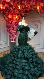 Gaun Prom Mewah Berkilauan Elegan 2024 untuk Wanita Kulit Hitam, Hijau, Bertabur Batu Rhinestone, Model Mermaid Panjang untuk Acara Malam - Product Image 2