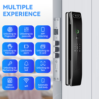 TTlock Tuya WiFi Código digital Tarjeta IC Teclas de huellas dactilares Cerradura de puerta inteligente electrónica completamente automática Wifi con reconocimiento facial 3D
