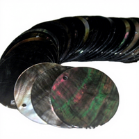 Disques ronds en nacre noire naturelle percée de 30 mm, pierres polies pour la fabrication de bijoux