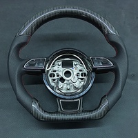 Volant en carbone véritable pour Audi A5 A4 B9 RS R8 2008-2021, volant de course en fibre de carbone véritable