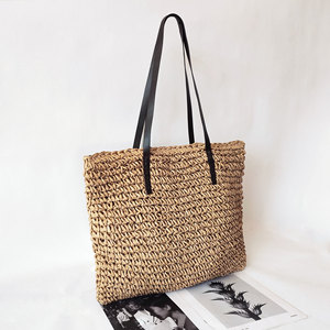 Nouveau Grand Sac de Plage en Paille Tricoté au Crochet pour Femme 2025 avec Fermeture Éclair et Deux Bretelles – Idéal pour les Vacances - Product Image 2