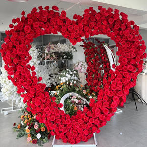 ดอกไม้ซุ้มรูปหัวใจสำหรับงานแต่งงานซุ้มดอกไม้สีแดงสำหรับตกแต่งงานปาร์ตี้ - Product Image 4