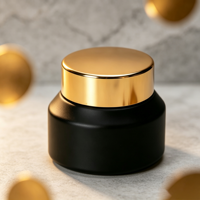 Pot à crème noir mat en gros avec bouchon à vis doré, conteneur cosmétique vide, emballage personnalisé pour produits de soin, idéal pour le beurre corporel