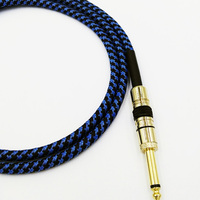 Câble de Guitare Blindé Tressé Bleu 3m à Faible Bruit pour Performance Live, Boucle d'Effets, Clavier, Amplificateur, Câble Guitare TS 3,5mm