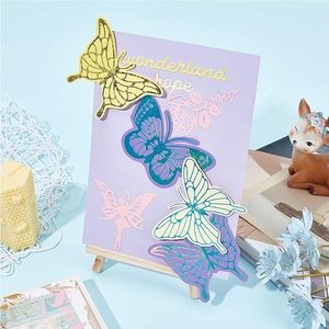 4 Uds. Patrón de mariposa en relieve Scrapbooking MetalHot Foil Plate para DIY Foil Paper Decor Fabricación de tarjetas de felicitación - Product Image 4