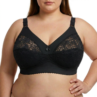Soutien-gorge tendance personnalisé grande taille, minimisant, sans armatures, en dentelle, avec large bande élastique sous le buste, maintien élevé pour une utilisation toute la journée