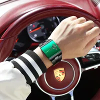 Montre-bracelet à quartz pour homme, boîtier rectangulaire en acier inoxydable, étanche 3 bars, élégante, 857