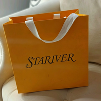 Maßgefertigte Luxus Orange Papiertüte mit Bandgriff Bedrucktes Logo Geschenkpapiertüte