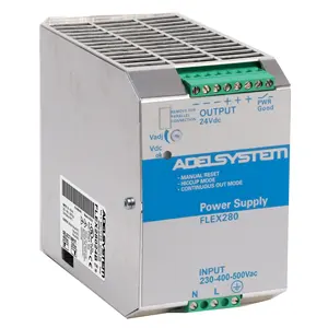 Adelsystem Flex280 <b>Power</b> <b>Supply</b> 24Vdc 16A Din Rail Industrial 380Vac Input - Product Image 1