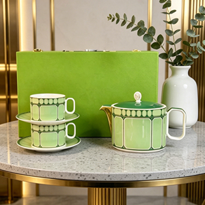 Classic Light Luxury Pink Ceramic Bone China <b>Tea</b> <b>Set</b> with Eco-Friendly Cups Saucer Stocked Gift Box for Hotels & Wedding Gifts - Product Image 3