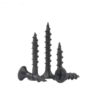 Vite Autofilettante <span class=keywords><strong>per</strong></span> <span class=keywords><strong>Legno</strong></span> M3.8 in Acciaio al Carbonio Fosfatato Nero, Testa Svasata Piatta, Denti Rapidi, Temprata - Product Image 1